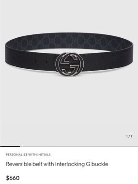 Gucci Black Reversible Interlocking G belt. Used size 85 mm